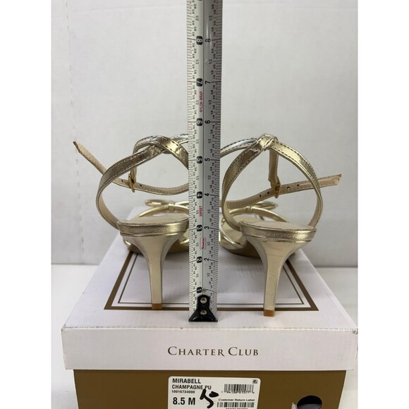 Charter Club Women's Mirabell Champagne Ankle-Strap Dress Sandals Stilettos 8.5M - Picture 3 of 7